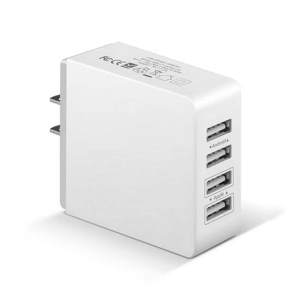 Адаптер для путешествий с 4 портами USB вилка настенное зарядное устройство