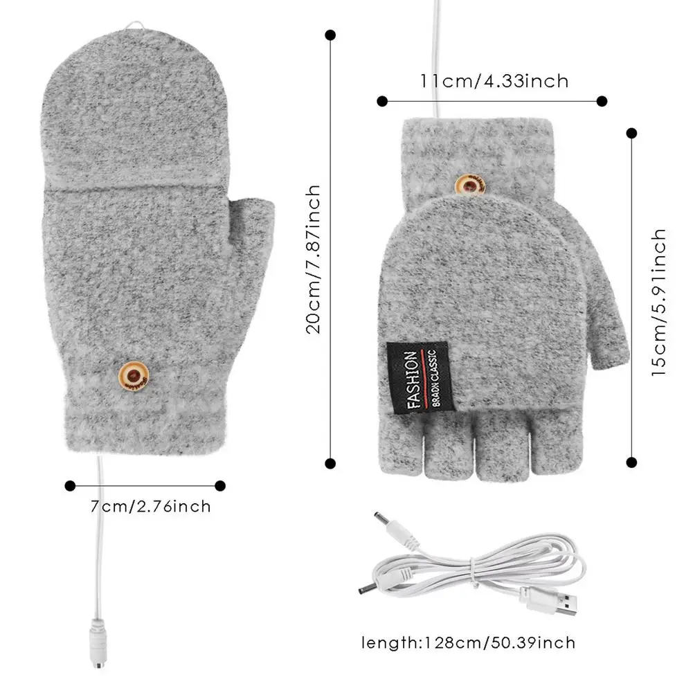 

Thermal Gloves USB Electric Heating Gloves Winter Hand Warmer Heated Gloves Durable Comfortable For Outdoor Sports