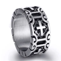 10mm stainless steel cross rings for men cross titanium rings us size 8 13