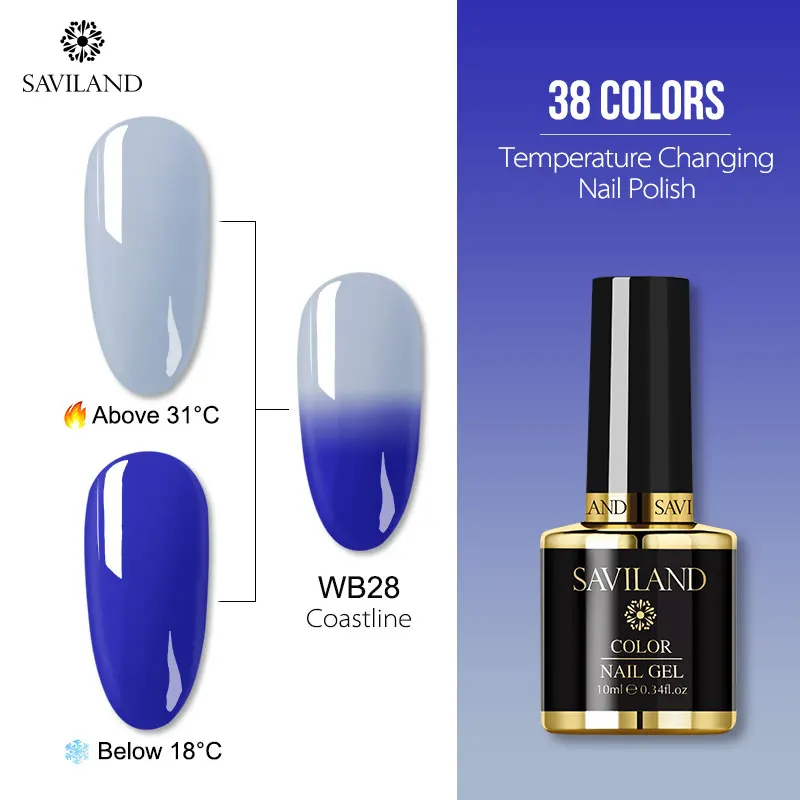10ml WB28 Saviland 7 мл Тепловая температура изменение УФ-гель для ногтей изменение настроения Хамелеон Гель лак для ногтей цветной гель лак - Цвет: 10ml WB28