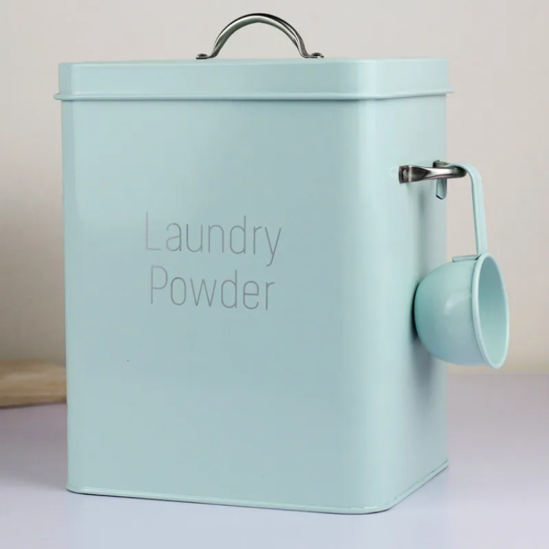 

Nordic wind ins wind wash powder bucket laundry detergent box can hold 6-7 kg small rice bucket 10 kg to send small spoon WF