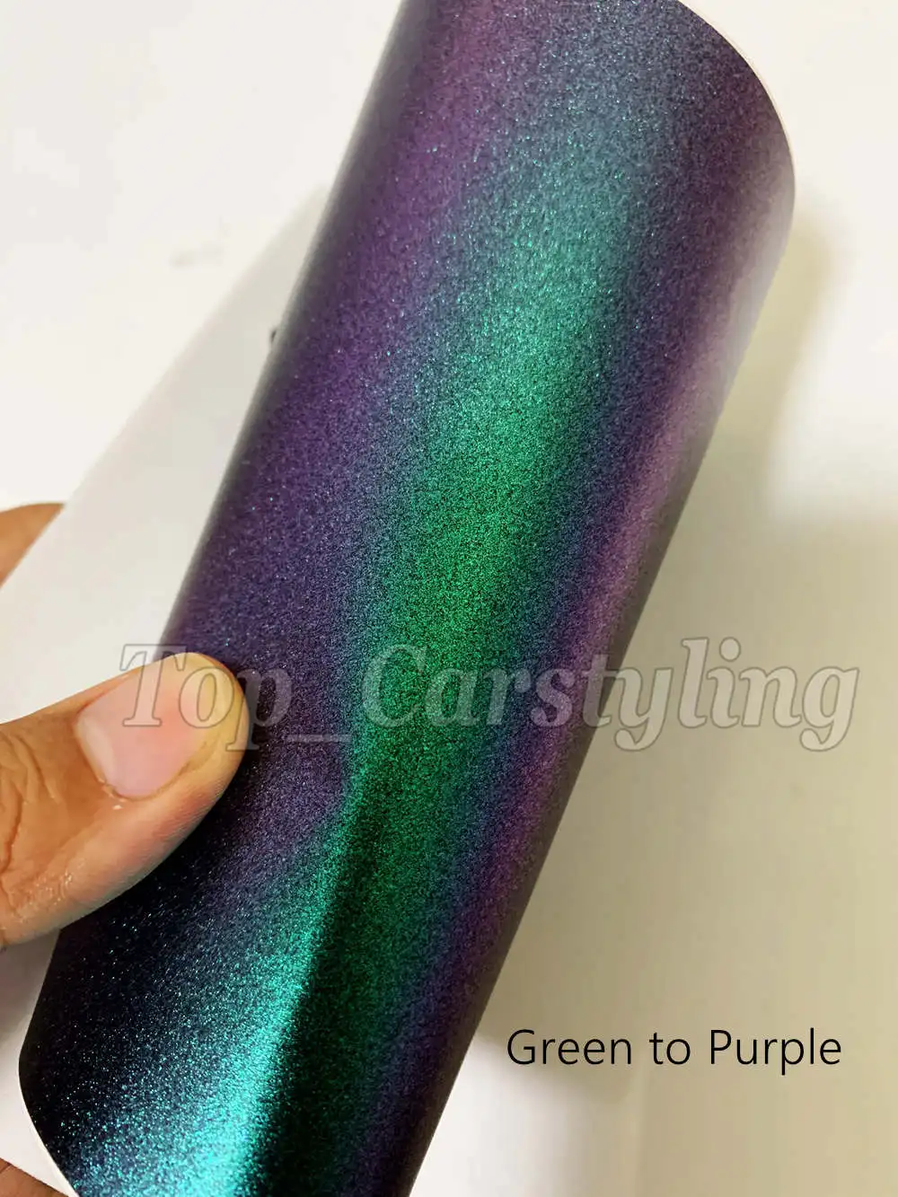 Зеленая фиолетовая матовая виниловая пленка-Хамелеон для автомобиля