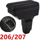 Подлокотник для PEUGEOT 206 207, центральный контейнер для хранения, контейнер для хранения, Стайлинг автомобиля, продукция для центральной консоли, аксессуары для интерьера