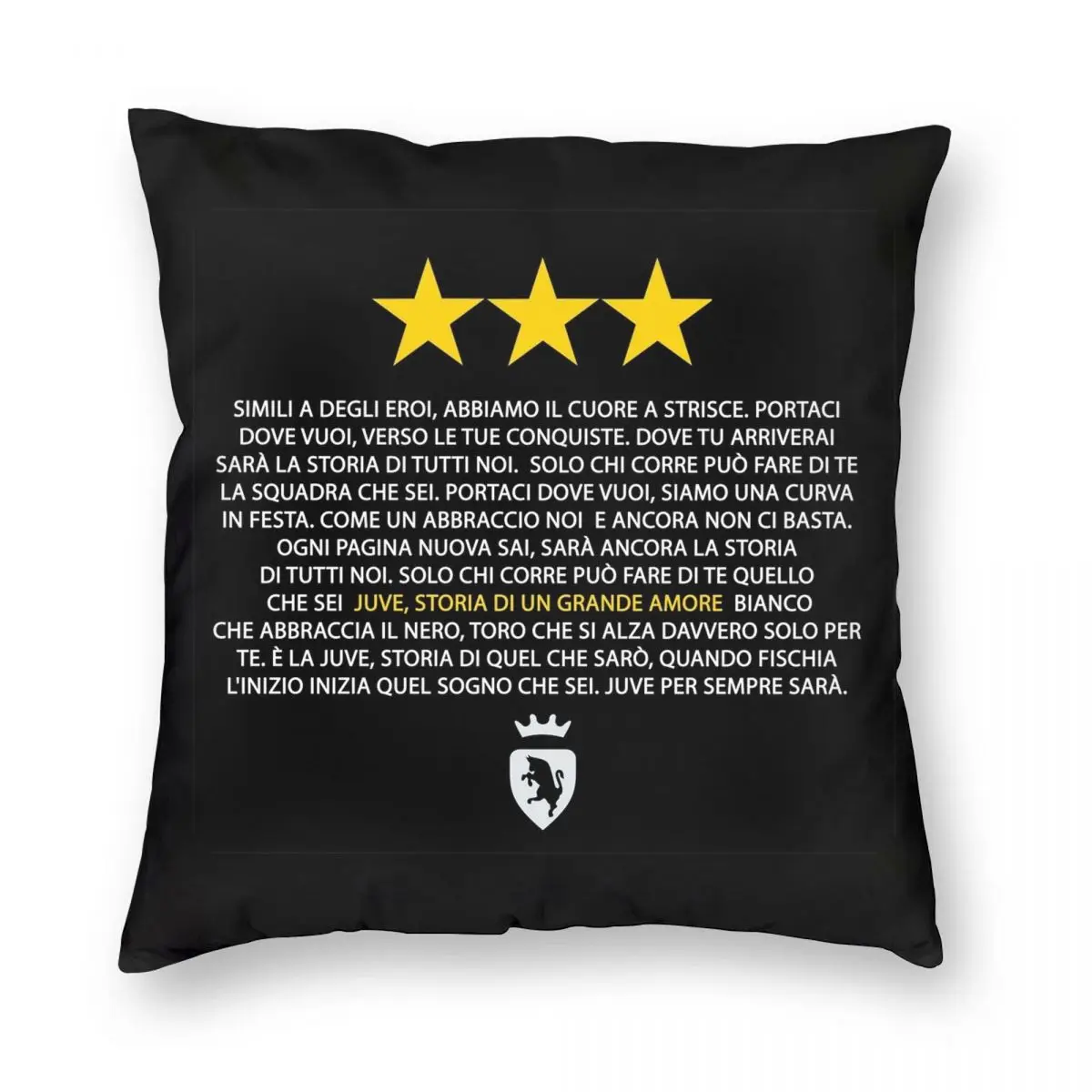 

Juve Storia Di Un Grande Amore Black Pillowcase Polyester Linen Velvet Pattern Zip Decorative Home Cushion Cover