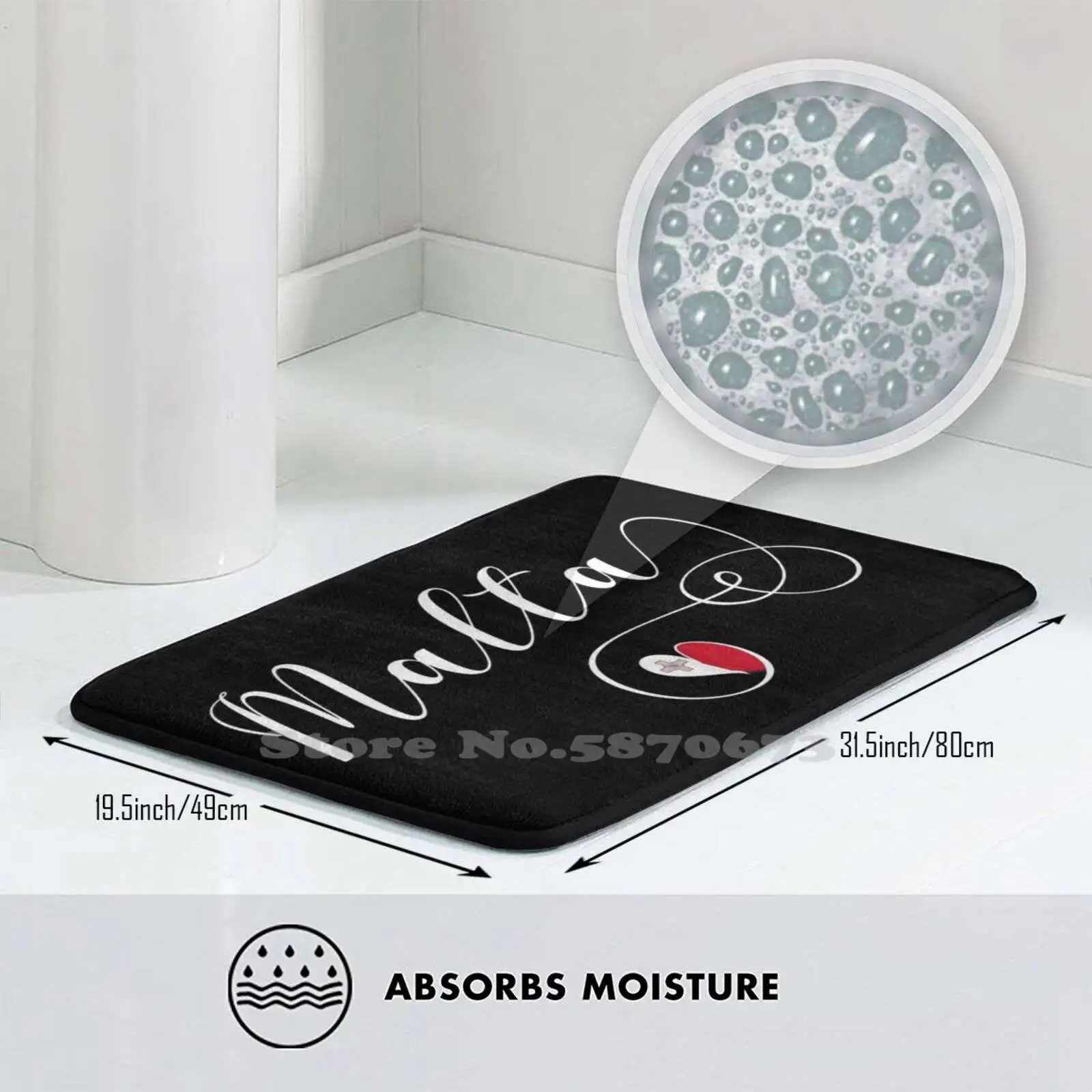 Мальта сердце флаг я люблю Мальту мягкий дом семья Противоскользящий коврик