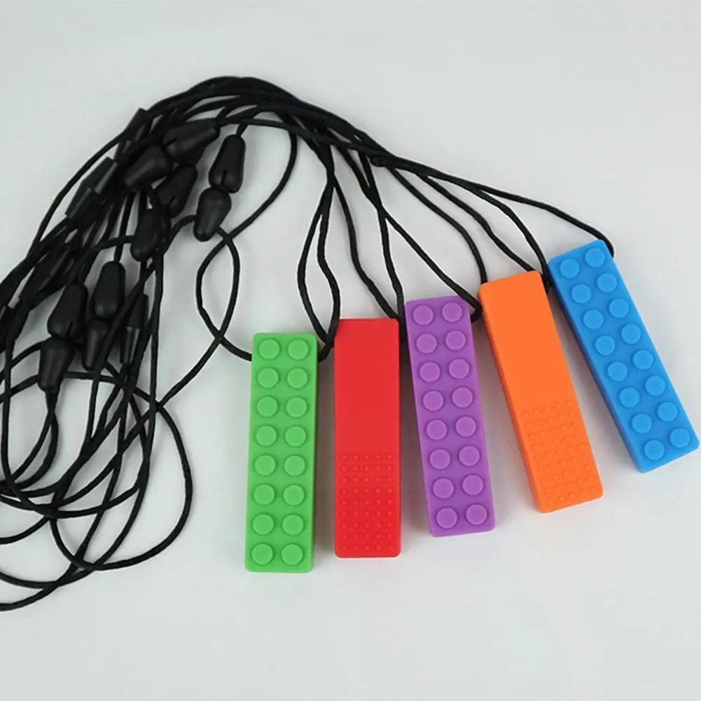 

Water Proof Baby Teether Toys Food Grade Silicone Teething Necklace Gift Pendant Molar Sensory Nursing Stick Teething Chew V3G4