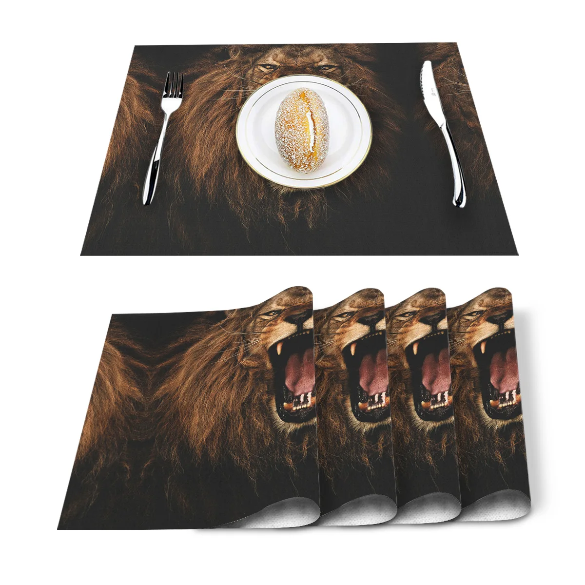 4 6 штук в партии комплект Коврики на стол дикий Животные с принтом виде льва из
