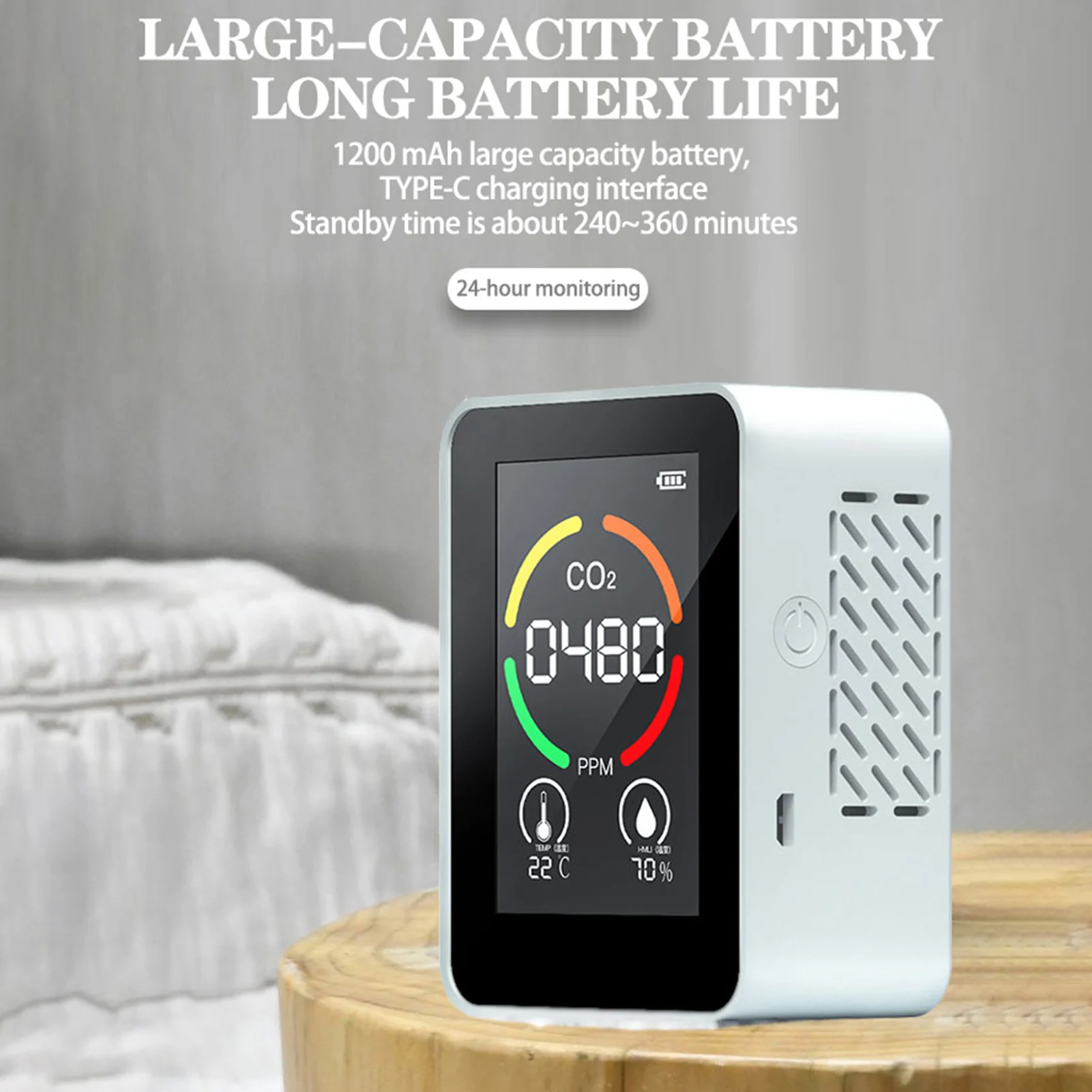 

Портативный Измеритель углекислого газа, монитор качества воздуха, детектор углекислого газа, сельскохозяйственное производство, датчик у...