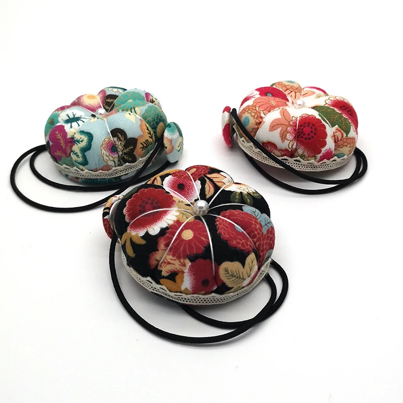 

Needlework Mat Sewing Pins Accessories Needle Pin Cushion Pincushion Pumpkin Ball Shaped Wrist Strap Stitch Pincushion