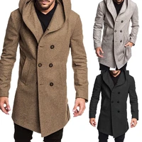 autumn winter mens long trench coat wool blend coats male xxxl woolen overcoat double breasted h045