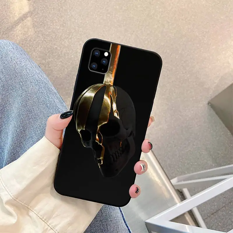 

Skull Blck Phone Case For iphone 5s 6 7 8 11 12 plus xsmax xr pro mini se Cover Fundas Coque