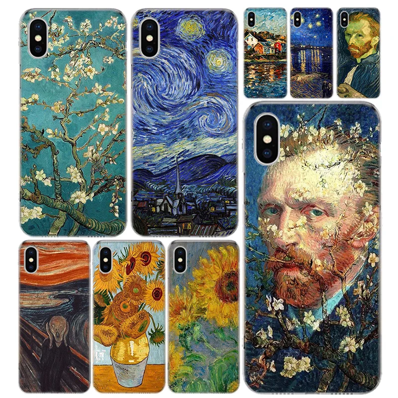 

Van Gogh oil painting Phone Case Cover For iPhone 13 11 Pro 12 Mini 7 8 6 6S Plus + XR X XS MAX SE 5 5S Art Customized Coque
