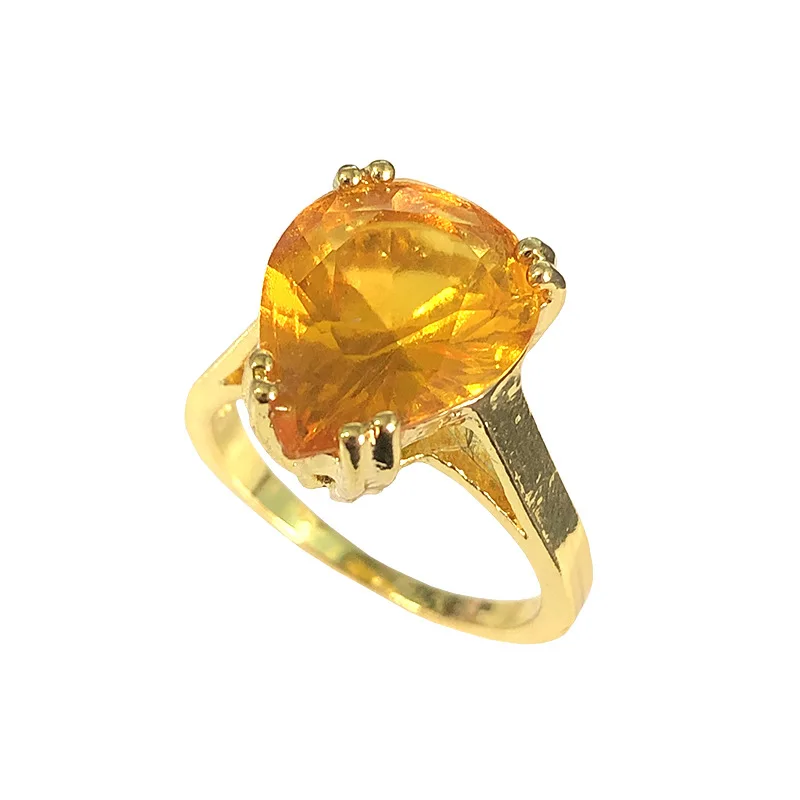 

New Fashion Jewelry Champagne Zircon Square Rose Gold Wedding Bride Party Rings for Women Gift To Girlfriend