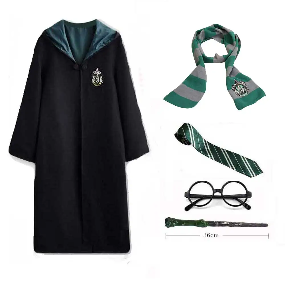 5pcs Style 2 Gryffindor Hufflepuff Slytherin Ravenclaw костюм Гермионы Грейнджер Косплей халат юбка очки Униформа костюм для Хэллоуина - Цвет: 5pcs Style 2