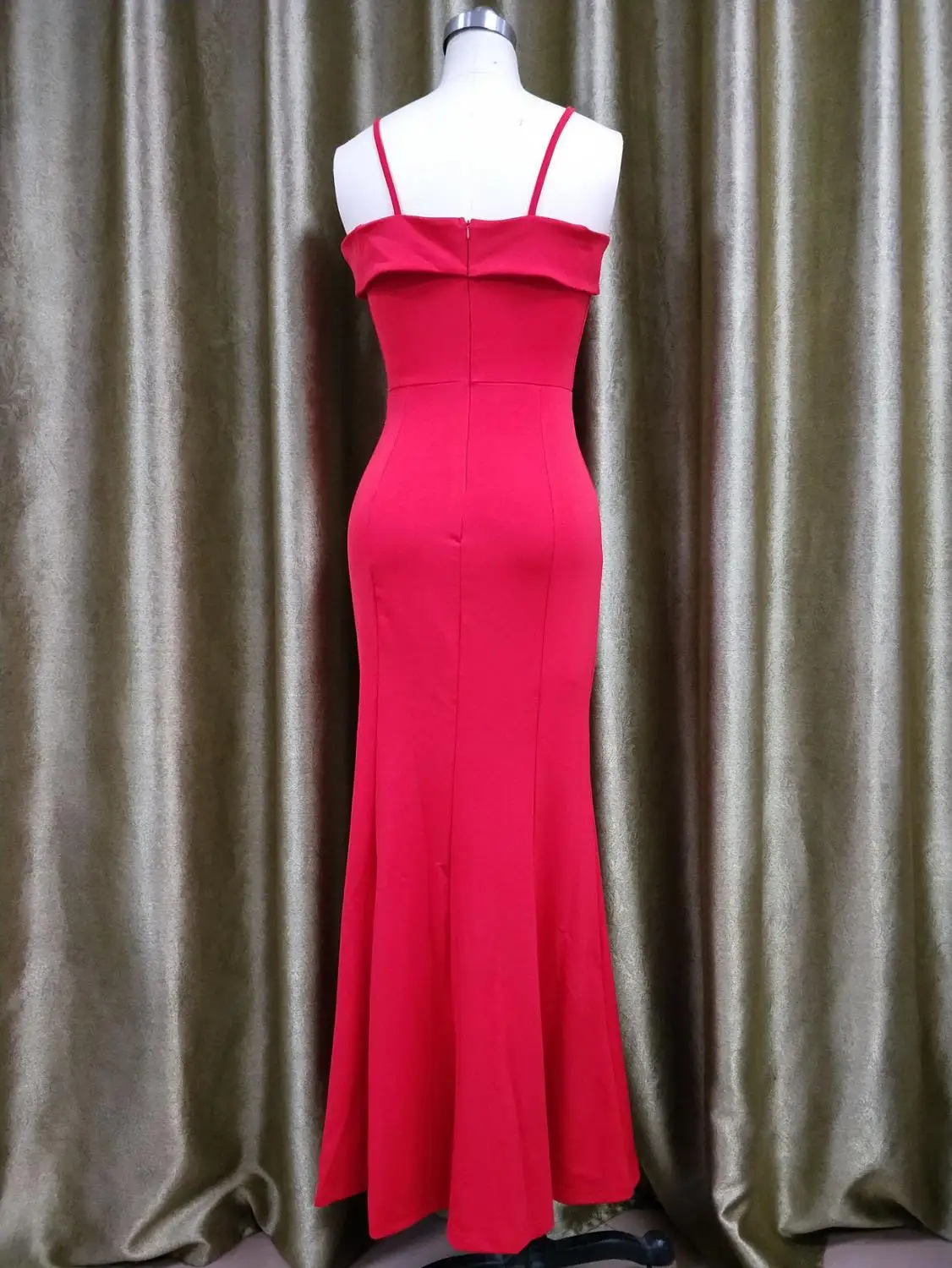 

Women's Sexy Strap Off Shoulder Evening Party Dress Solid Color Long Formal Dresses