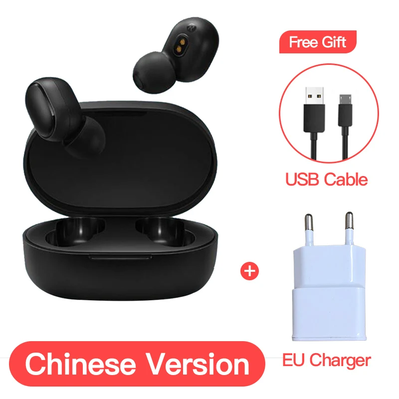 Xiaomi Redmi Airdots глобальная версия Опциональные TWS наушники стерео беспроводной шумоподавление с микрофоном громкой связи AI Bluetooth 5,0 - Цвет: CN add EU charger