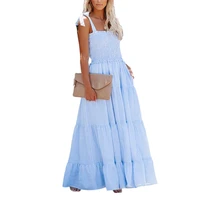 women summer high waist sleeveless maxi dress laies fashion sexy backles solid color dresses