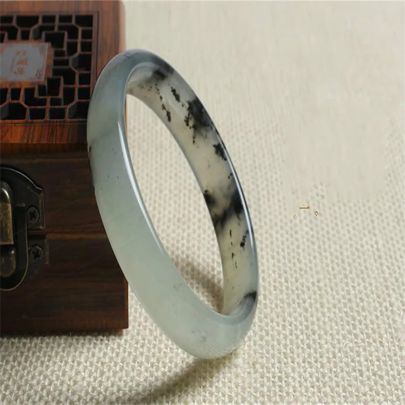 

Лидер продаж, браслет из натурального нефрита с ручной резьбой и ледяными чернилами, 56-62 мм, модные аксессуары для мужчин и женщин, Подарочны...