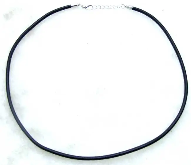 Оптовая продажа ожерелья из настоящей черной кожи 3мм с карабином для ювелирных изделий с зажимом-лобстером 18-20 " gp138 on.