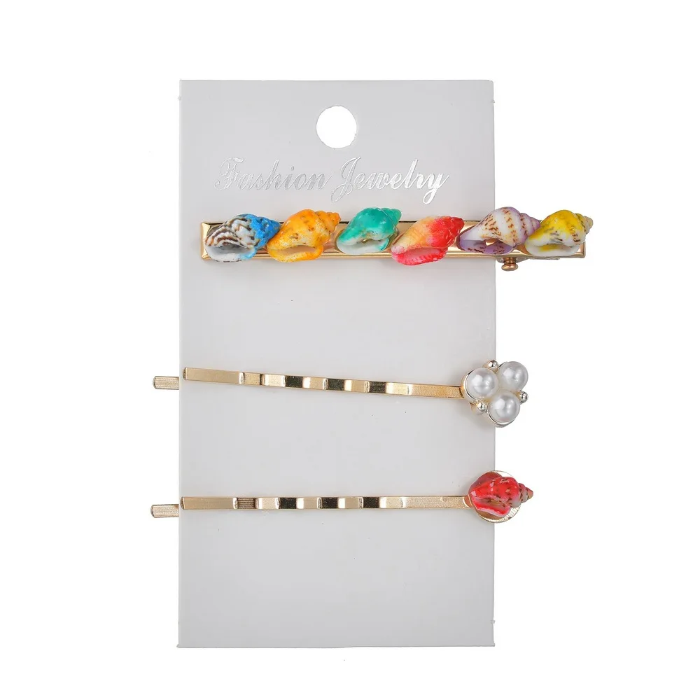 Женские заколки для волос с натуральным жемчугом в виде ракушек аксессуары