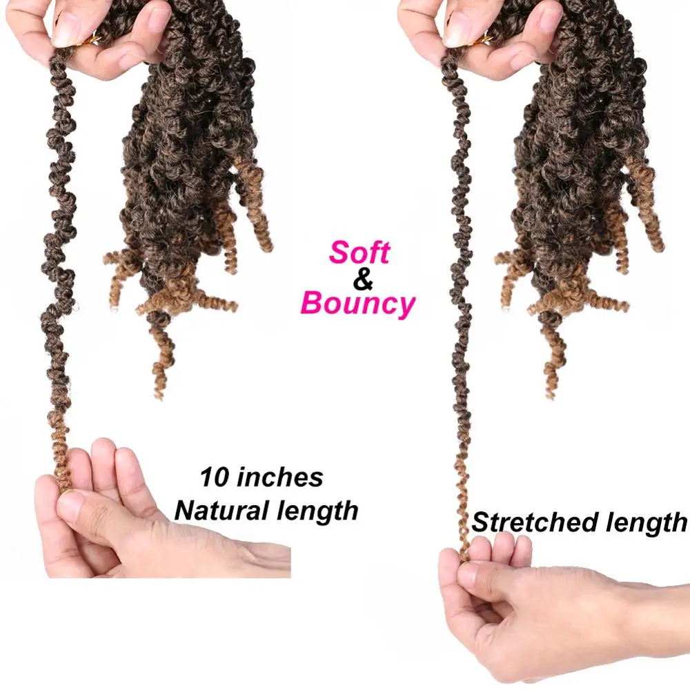 Короткие вьющиеся Предварительно скрученные Пружинные волосы Mtmei 10 дюймов