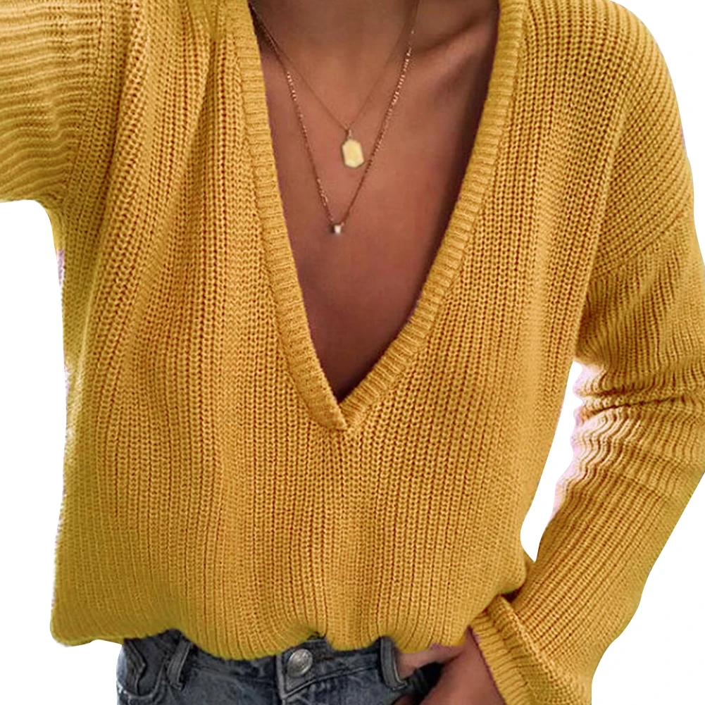 Осенний уличный вязаный Свободный Повседневный женский свитер с длинным рукавом