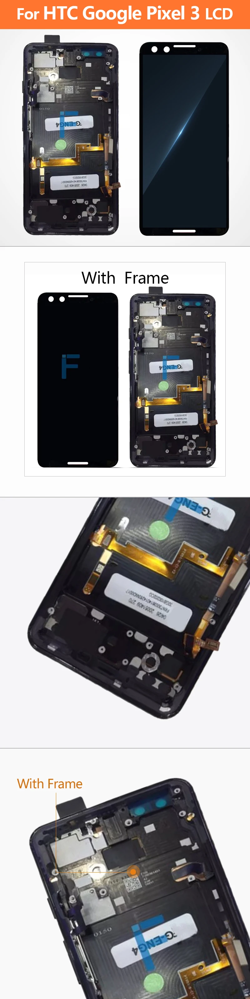 5," ЖК-дисплей для HTC Google Pixel 3 ЖК-дисплей сенсорный экран дигитайзер запасные части с рамкой+ подарок