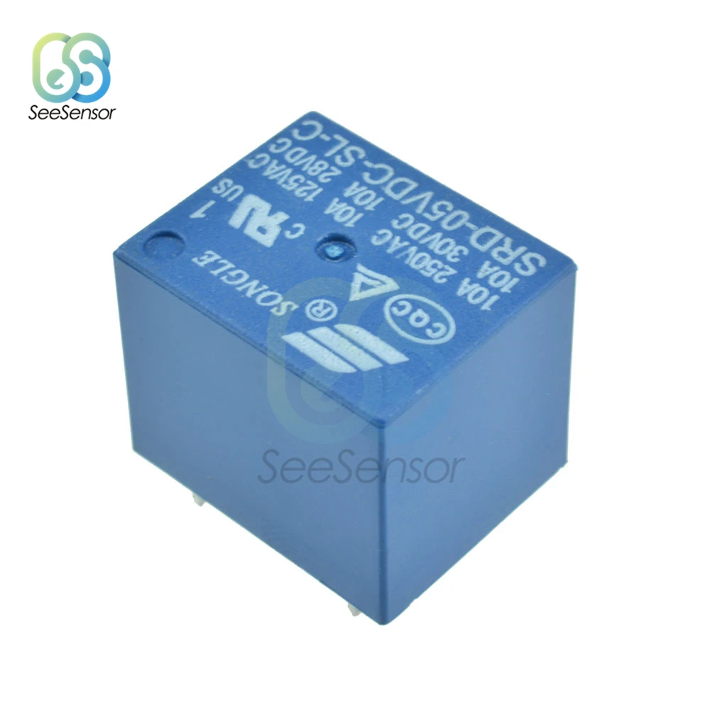 5 шт./лот в 10 А модуль реле мощности постоянного тока SRD 05VDC SL C 250VAC 5PIN PCB тип T73|Реле| |
