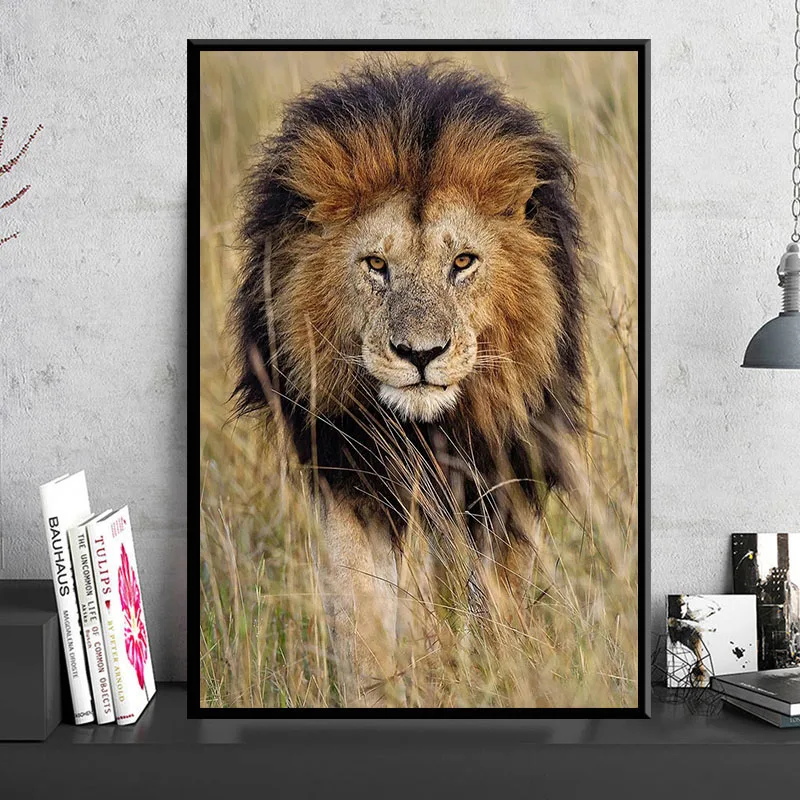 

5D Diy Diamond Painting King of the Prairie Lion Full Drills Embroidery Sale Rhinestones Hanging Canvas Wall Art Decor Gift