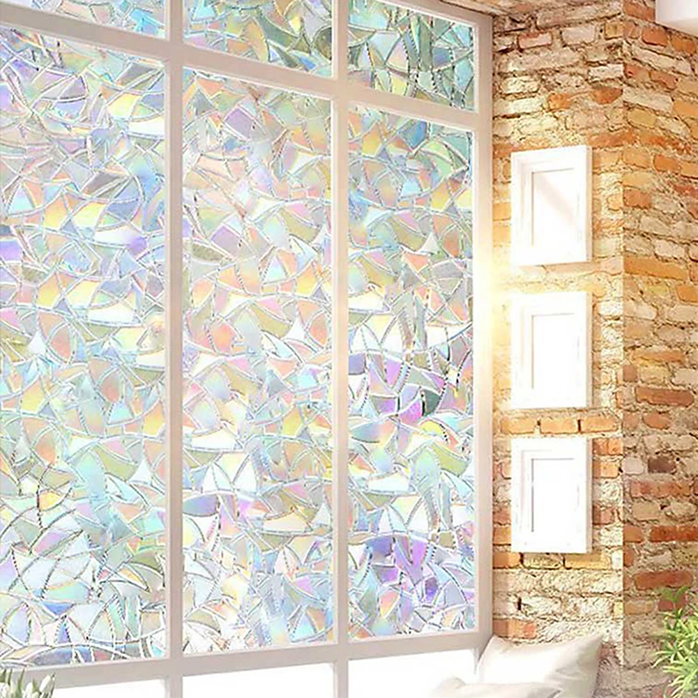 

Rainbow Color Glass Window Sticker Frosted Glass Window Door Film Privacy Cling Explosion-proof Opaque PVC Film for Bathroom