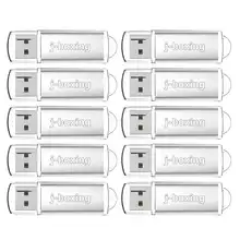 J-boxing 10PCS 1GB USB Flash Drives Bulk 2GB Rectangle Thumb Drives 4GB 8GB USB 2.0 Sticks 16GB 32GB Pendrive with Cap Silver