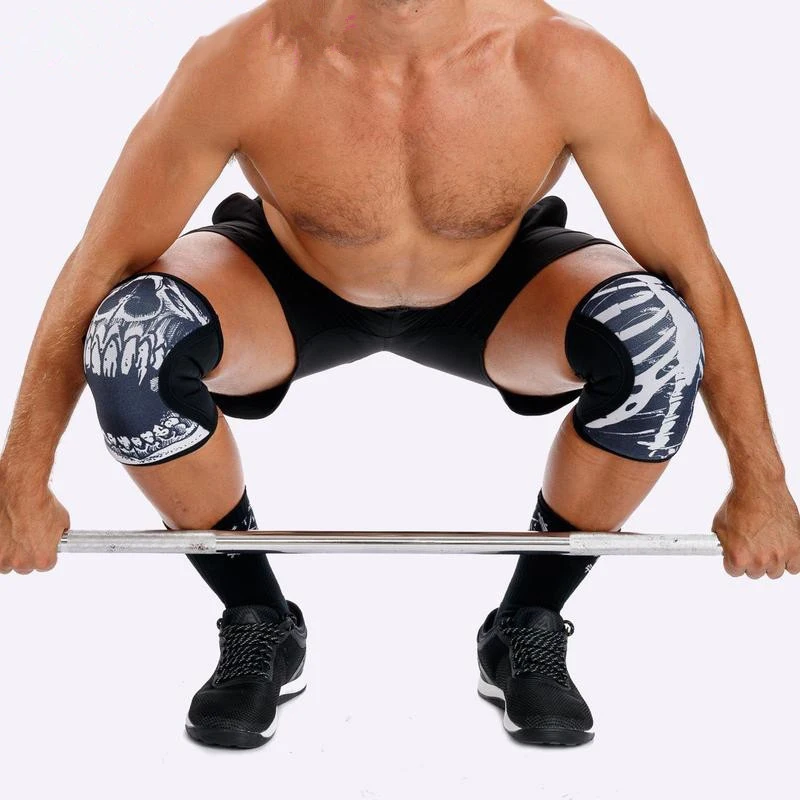 1 пара эластичные 7 мм Неопреновые спортивные наколенники для тяжелой атлетики