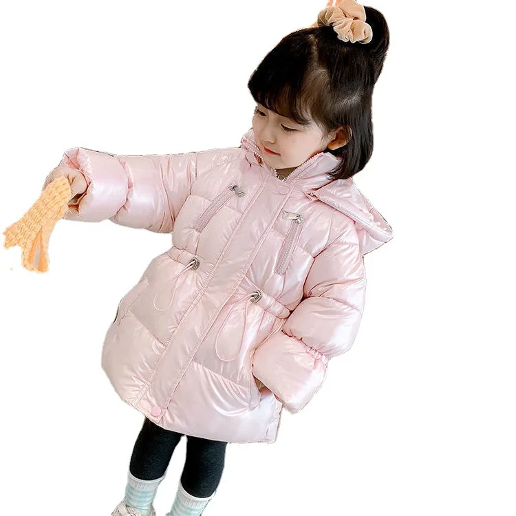 

2021 Cute Girls Cotton Padded Jacket Middle Length New Winter Clothes Boys Cotton Padded Jacket Children's Thickened Coat