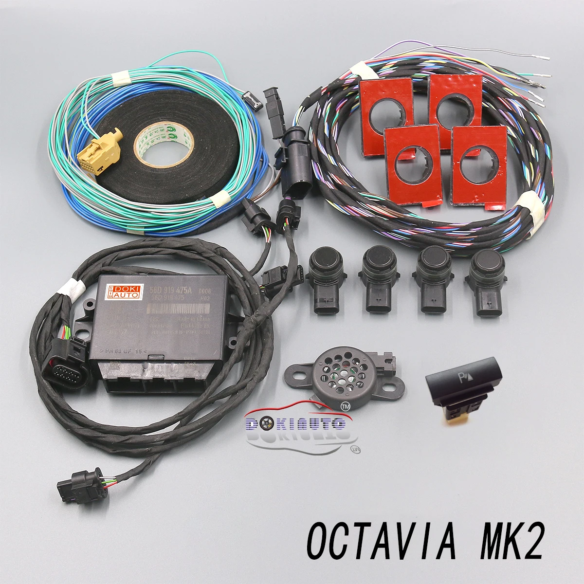 Передний парк пилот 4K до 8K датчики парковки OPS комплект для SKODA OCTAVIA MK2|Кабели