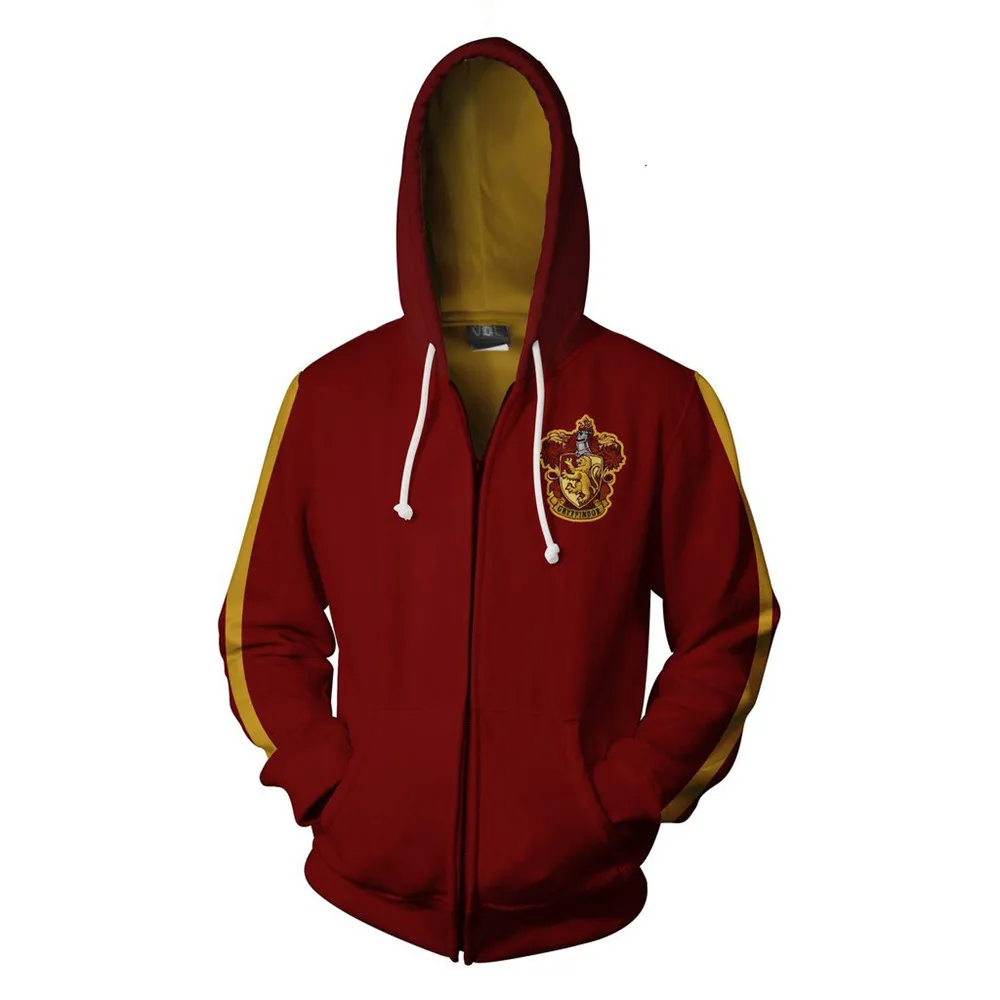 Wizardry Gryffindor Slytherin Ravenclaw косплей костюм для мужчин и женщин толстовки пуловер Trackusits Повседневная куртка на молнии