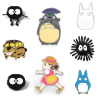 high quality copper material totoro brooch and spirited away enamel pins fashion jewelry gifts movie novel hat lapel badges