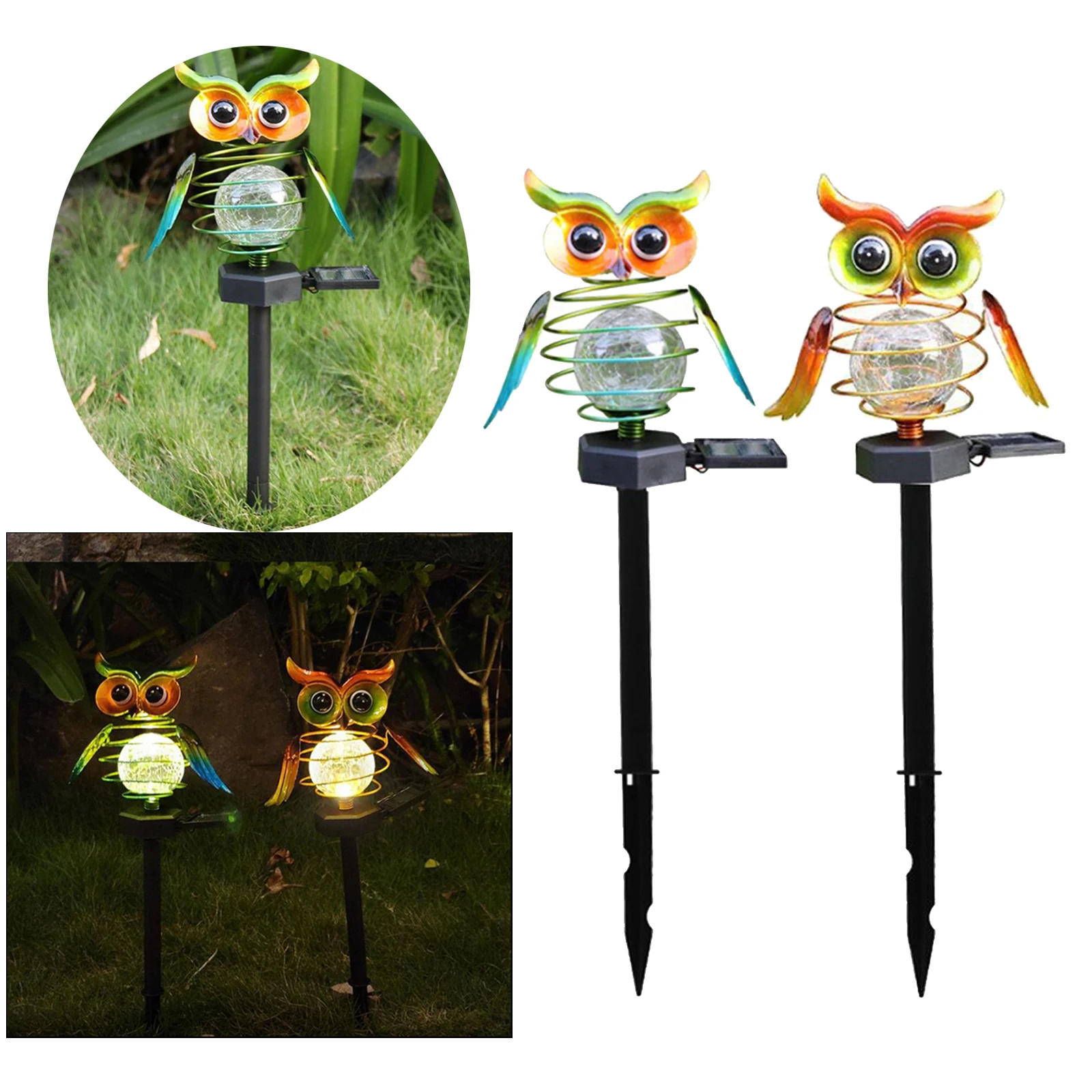 

Solar Powered Animal Owl Garden LED Stake Light Lawn Lamp Energy Saving