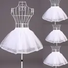 Женская двухслойная однотонная короткая фатиновая юбка с эластичным поясом, трапециевидная сетчатая Нижняя юбка для свадебного платья