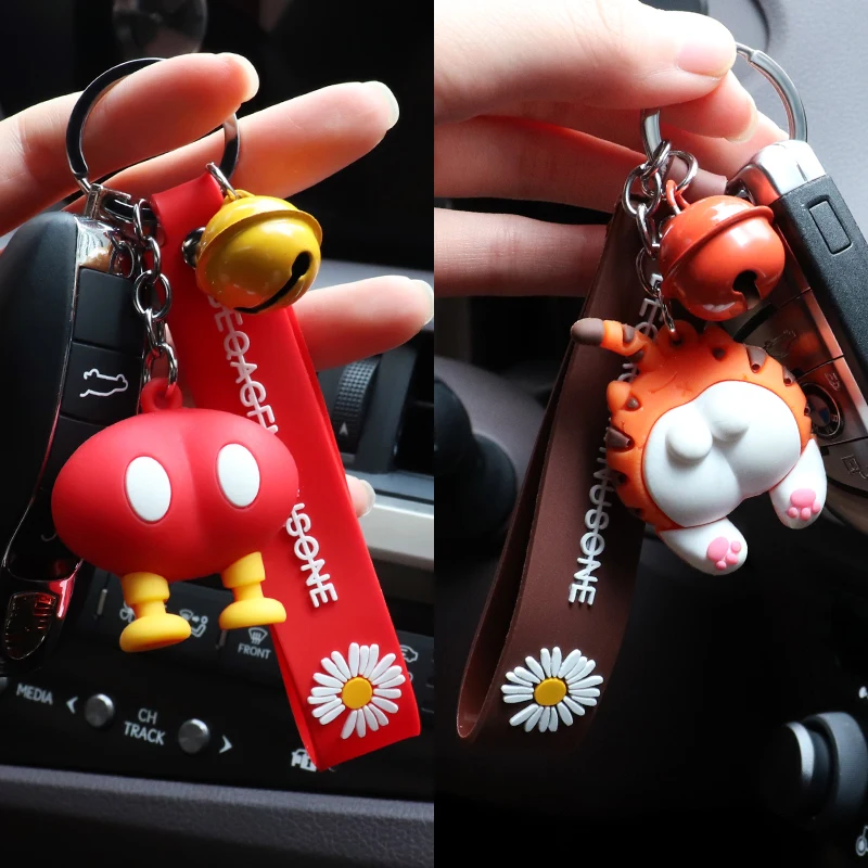 

Cute Cat Buttocks Dog Keychain Cartoon Female Couple Packaging Decoration Car Keychain Hanging Rope Children's Toys