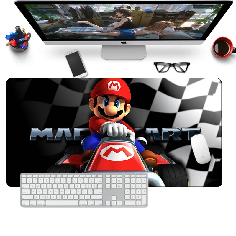 

Игровой коврик для мыши Super Mario, большой коврик для клавиатуры, игровые коврики Otaku, компьютерные игры, коврик для мыши, Настольный коврик, мил...