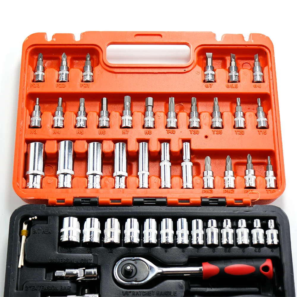 Set Of Tools For Car Repair Boat Motorcycle 52pcs Hand Mechanical Tool Ratchet Sets Socket Wrench Ratchet Screwdriver Kit