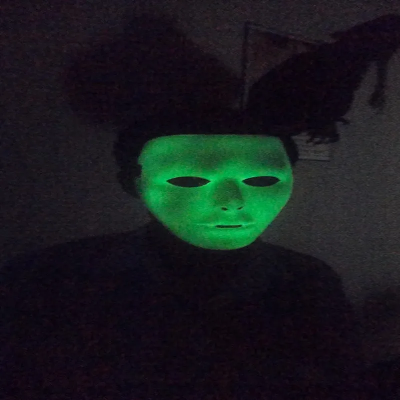 Светящаяся зеленая маска на лицо для Хэллоуина 50 шт./лот в стиле хип-хоп танцев