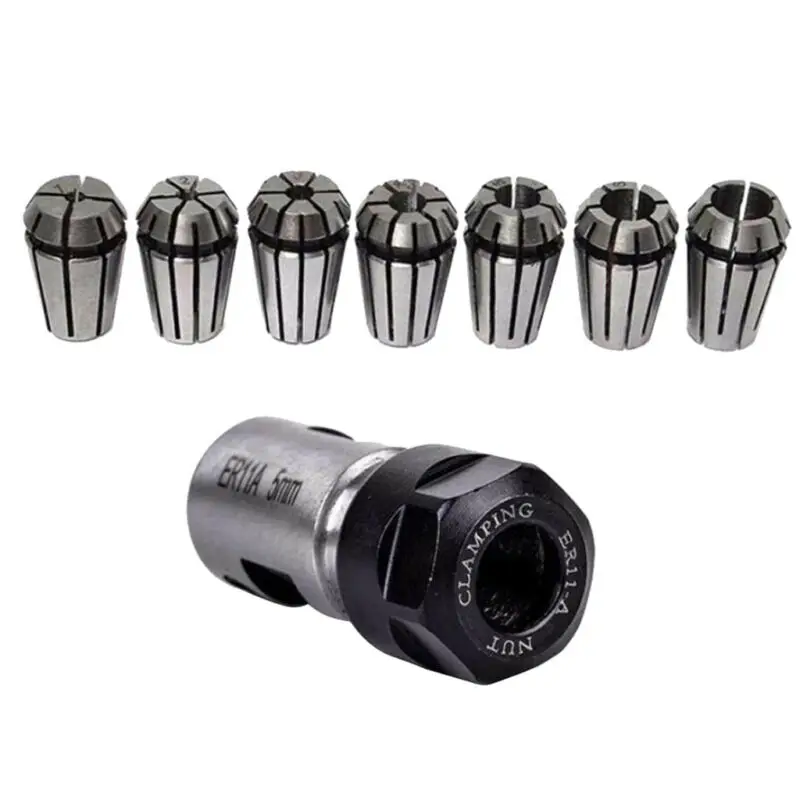 

8Pcs ER11 Spring Collet Chuck Set For CNC Milling Lathe Tool Engraving Machine