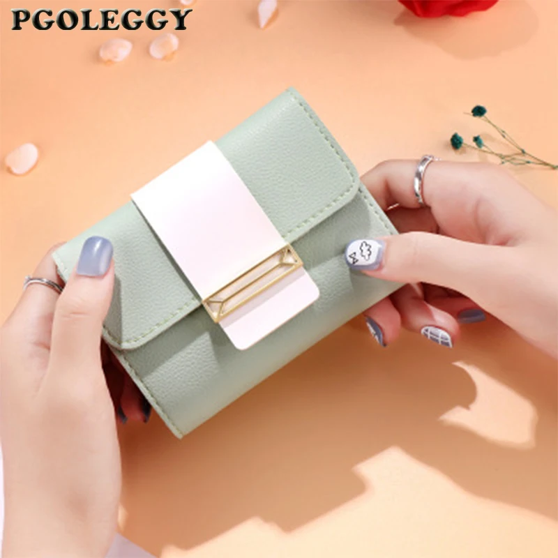 

Модные маленькие женские кошельки, кошелек из искусственной кожи тройного сложения, Дамский короткий кошелек для мелочи, дизайнерский милы...