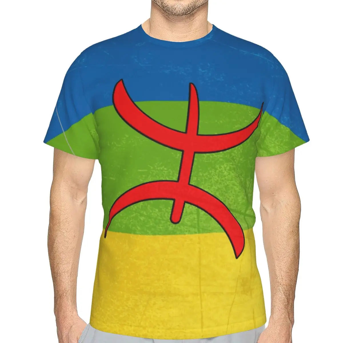 Promo Baseball Amazigh Flag - Berber Flag T-shirt premium Men's T Shirt Print Funny Geek R333 Tops Tees European Size