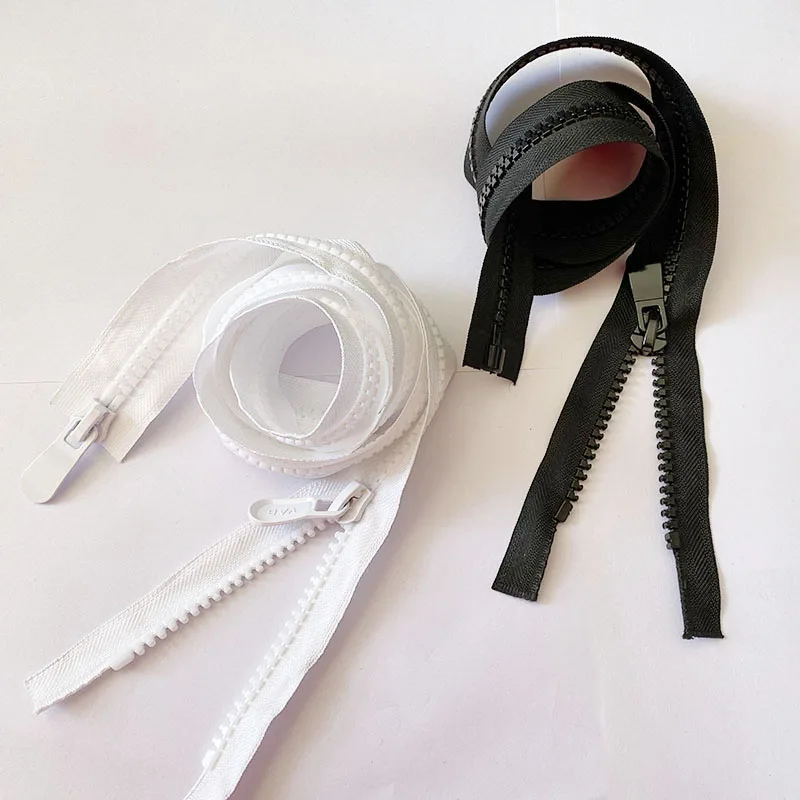 #8 молнии из пластичного полимера черно-белая открытая молния двойные слайдеры