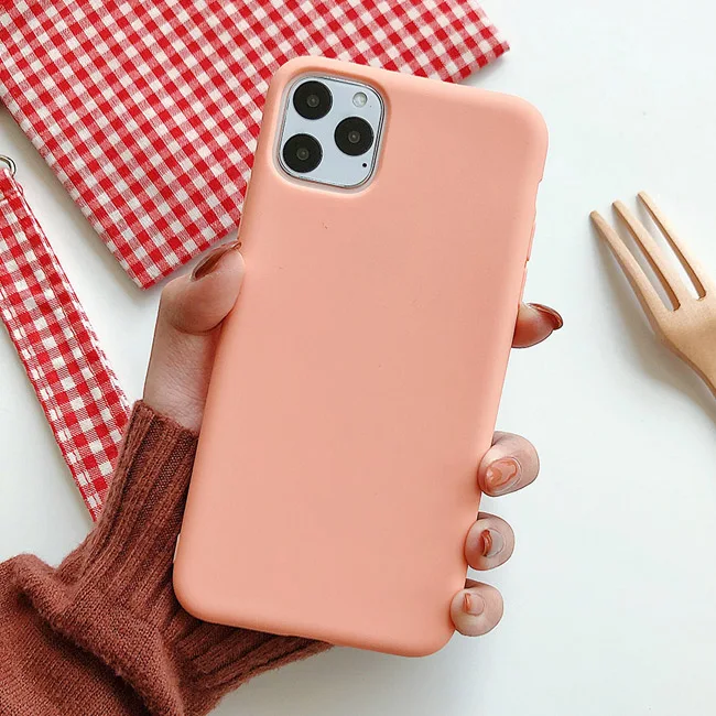 watermelon red Сплошной Цветной силиконовый чехол s для iphone XR X XS Max 6 6S 7 8 Plus 11 11Pro Max милый карамельный цвет мягкий простой Модный чехол для телефона новинка - Цвет: watermelon red