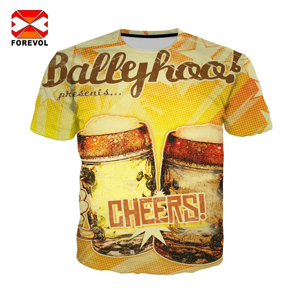 Футболка Мужская/женская с 3D принтом Пиво икры модная тенниска оверсайз