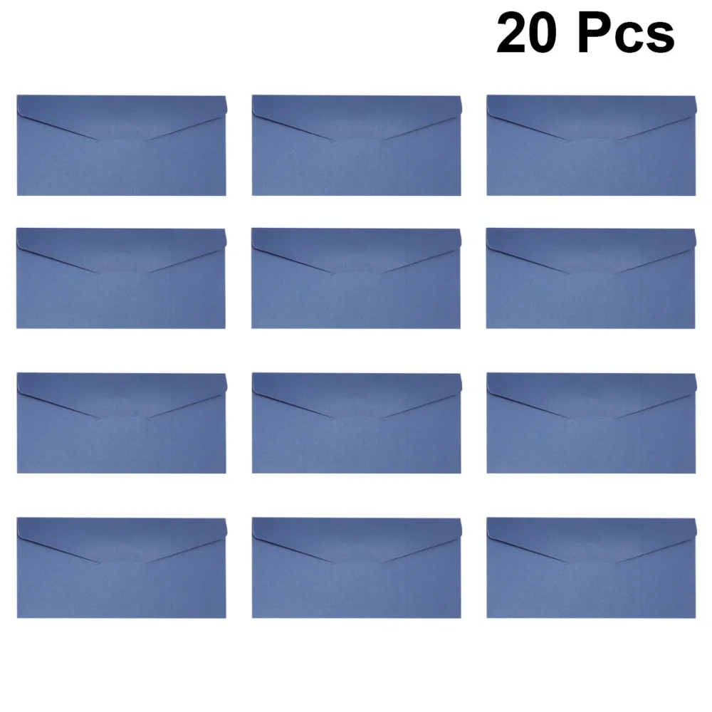 

20PCS Paper Invitations Envelope Business Invitation Notification Letter Envelope (Blue)