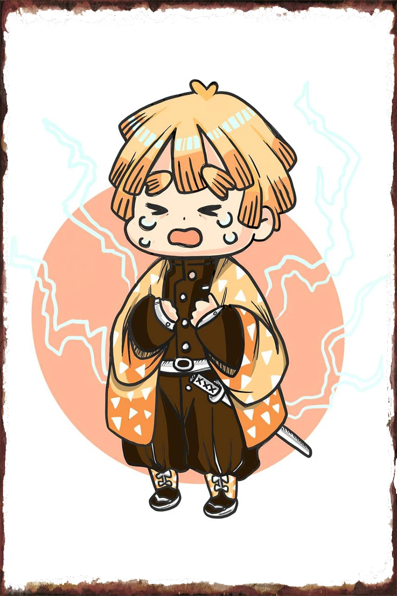 

Жестяные пластины Kimetsu No Yaiba, декор для стен, комнатное украшение, Ретро винтажный металлический знак, жестяной знак для искусства, кафе, паба...